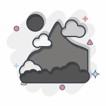 Icon Mountain. related to Alaska symbol. comic style. simple design editable. simple illustration vector