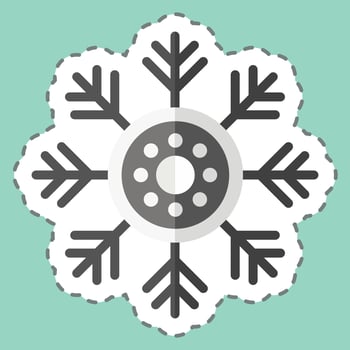 Sticker line cut Snowlakes. related to Alaska symbol. simple design editable. simple illustration vector