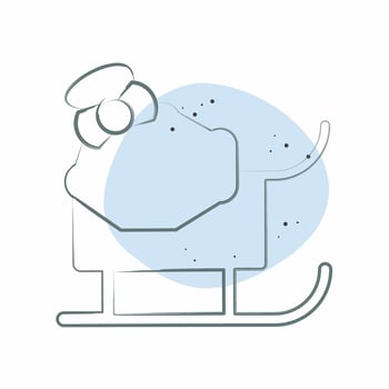 Icon Sledge. related to Alaska symbol. Color Spot Style. simple design editable. simple illustration vector