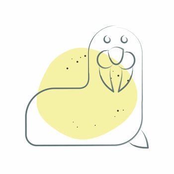 Icon Walrus. related to Alaska symbol. Color Spot Style. simple design editable. simple illustration vector