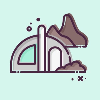 Icon Camping. related to Alaska symbol. MBE style. simple design editable. simple illustration vector