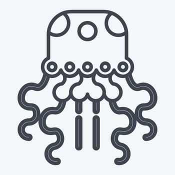 Icon Jellyfish. related to Alaska symbol. line style. simple design editable. simple illustration vector