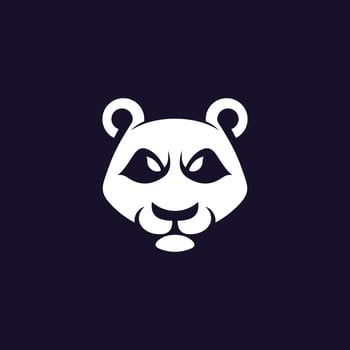 cute panda head simple logo vector