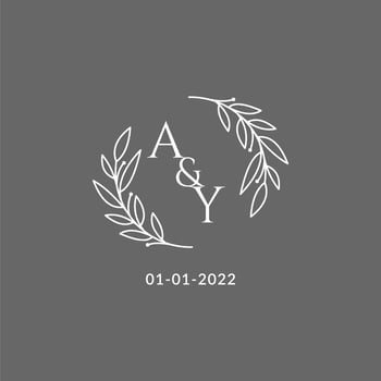 Initial letter AY monogram wedding logo with creative leaves decoration vector