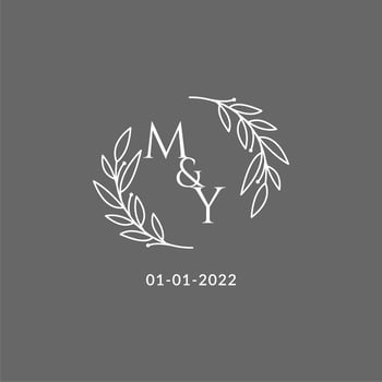 Initial letter MY monogram wedding logo with creative leaves decoration vector
