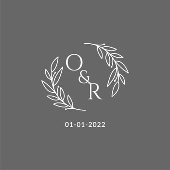 Initial letter OR monogram wedding logo with creative leaves decoration vector