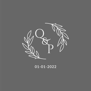 Initial letter QP monogram wedding logo with creative leaves decoration vector
