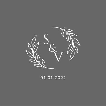 Initial letter SV monogram wedding logo with creative leaves decoration vector
