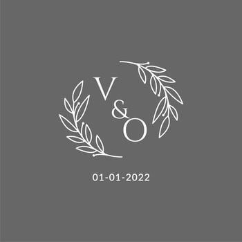 Initial letter VO monogram wedding logo with creative leaves decoration vector