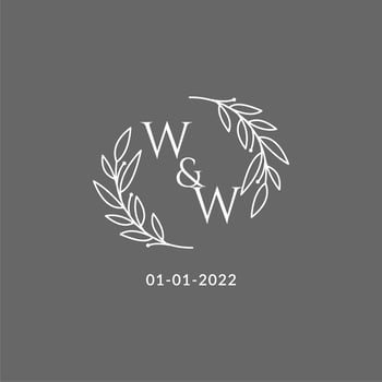 Initial letter WW monogram wedding logo with creative leaves decoration vector
