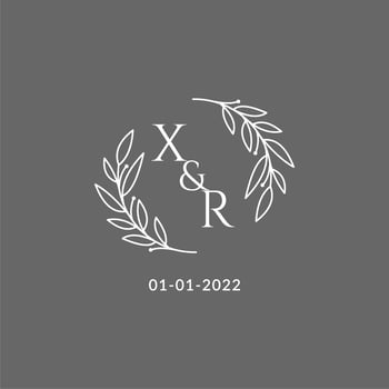 Initial letter XR monogram wedding logo with creative leaves decoration vector