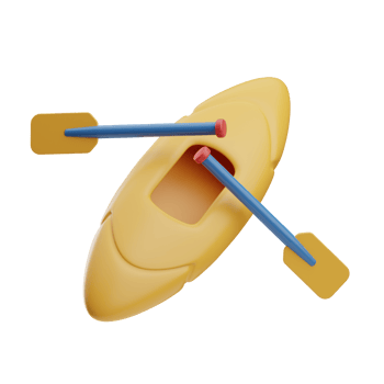 summer game Canoe illustration 3d png