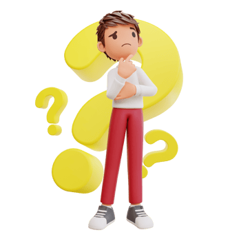 3d rendered cute student with question mark png