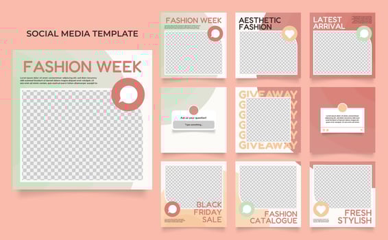 social media template banner fashion sale promotion vector