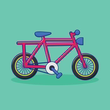 Pink Bicycle Cartoon vector