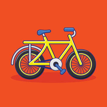 Yellow Bicycle Cartoon vector