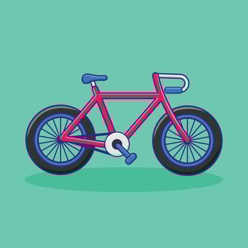 Pink Bicycle Cartoon vector