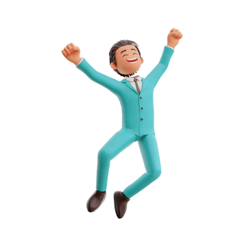 3d rendered businessman happy jump png