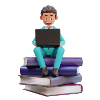 3d rendered cute businessman holding laptop png