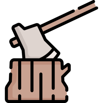 Wood axe illustration design png