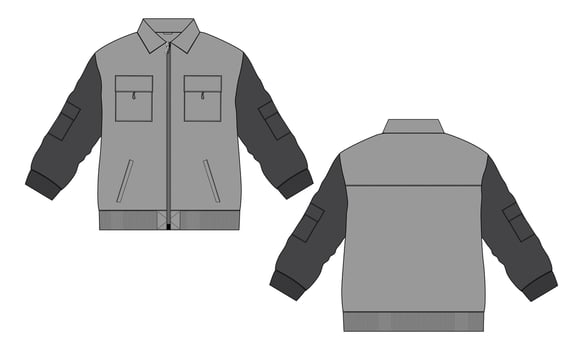 Long sleeve jacket sweatshirt vector illustration template for boys