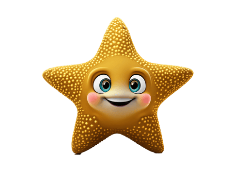 a cartoon starfish with a big smile png