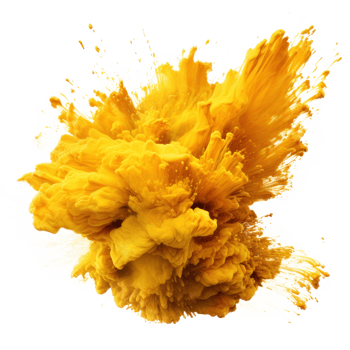 Gold yellow Holi paint splash isolated png
