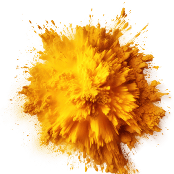 Gold yellow Holi paint splash isolated png
