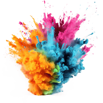Colorful Holi paint splash isolated png