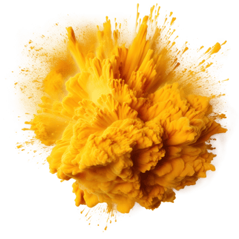 Gold yellow Holi paint splash isolated png