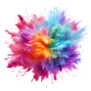 Colorful Holi paint splash isolated png