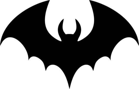 Vector halloween bat with horns silhouette icon vector illustration