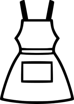Vector cooking apron black outline icon vector illustration