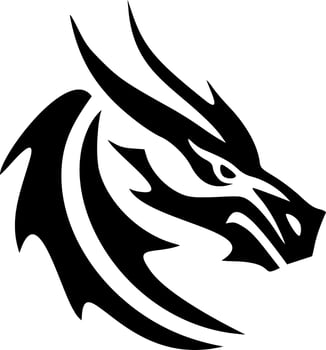 Vector abstract dragon face side view icon logo vector illustration