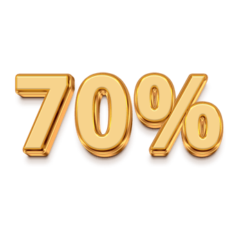 Number 3d 70 percent for promotion png
