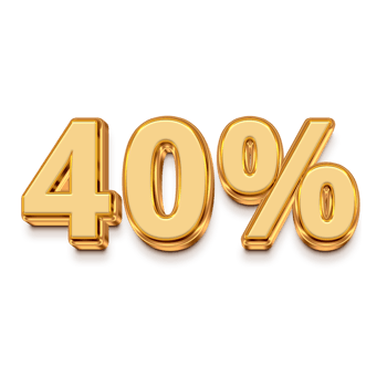 Number 3d 40 percent for promotion png