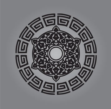 wall art demask circle arcane design best pattern vector