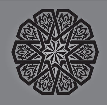 wall art demask circle arcane design best pattern vector