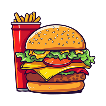 Hamburger Fast food French fries Generative Ai png