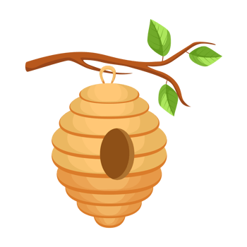 Yellow honey hive Generative Ai png