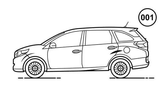 Daily Car Outline Design for Drawing Book Style 001 vector