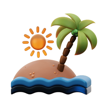 Sun Palm Tree  Generative Ai png
