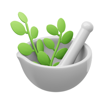 Mortar with pestle and leaves Generative Ai png