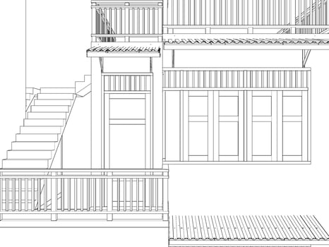 3D illustration of residential project vector