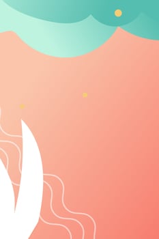 portrait mystical fantasy flowers gradient colors background illustration. Great images for wall art posters, greeting cards or book covers vector