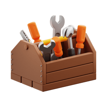 wooden tool box Generative Ai png