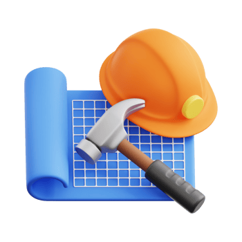 Helmet with Bricks and Trowel Generative Ai png