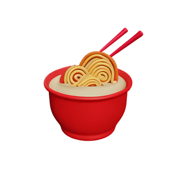 a bowl of noodles with chopsticks on top of it png