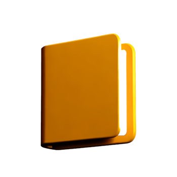 a yellow book on a transparent background png