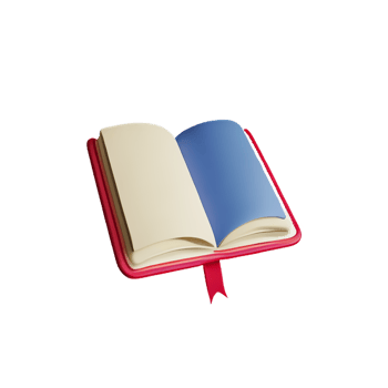 an open book with a red ribbon on it png